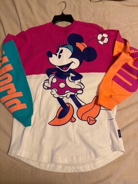 Spirit Jersey. Disney World. Minnie Mouse Colorblock Long Sleeve Top